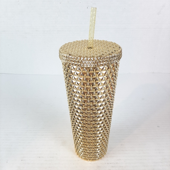 Holiday Time Other - 🛍Holiday Time 26-Ounce Acrylic Iridescent Double Wall Tumbler, GoldCup w Straw